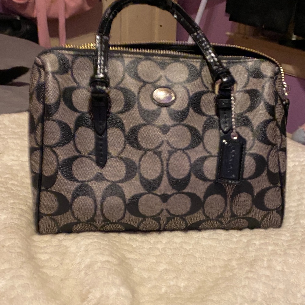 Coach Black and Brown Signature Satchel